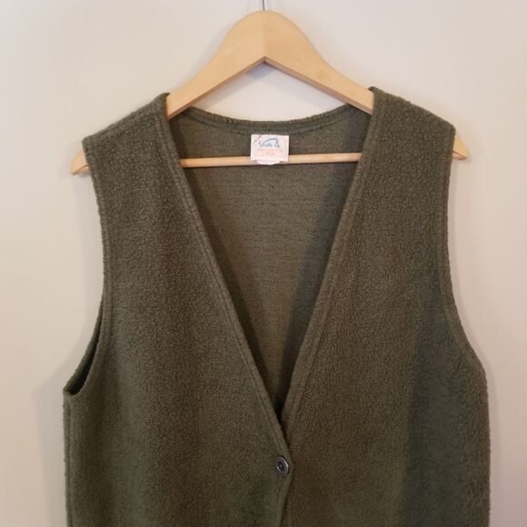 𝅺vintage Floral Vest Fleece With Embroidery Visible Ink Size Large - Picture 7 of 8